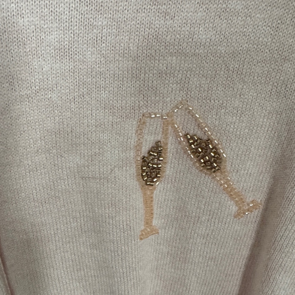 Anthropologie Blush Pink Ribbed-Neck Knit Cardigan - Picture 3 of 10